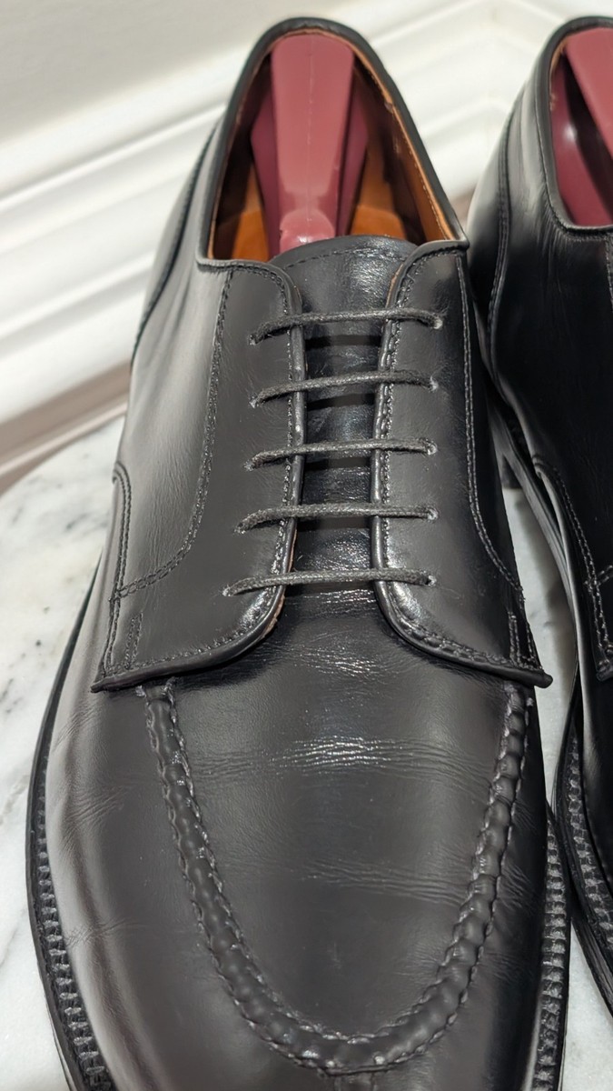 Alden 961 Norwegian Split Blucher Toe Black Leather Men's Shoes
