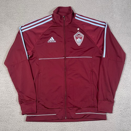 Adidas MLS Colorado Rapids Track Jacket Men's M Red Burgundy Zip Front Soccer