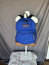 Vintage Jansport Day Pack Backpack Sky Blue Hiking Leather Bottom Made in USA