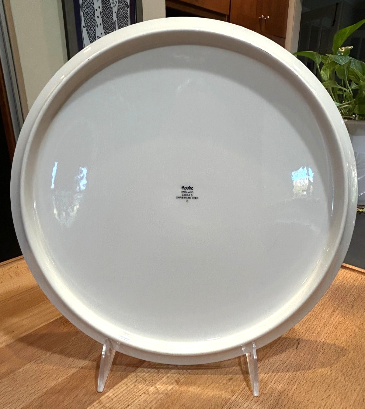 Spode Christmas Tree Round Cake Stand w/ Small Foot ~ 11.5" ~ S3324-S ~ England