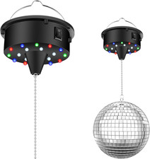 Disco Ball Motor and Light for Party Decor - 10RPM Disco Ball Light with 18 LED