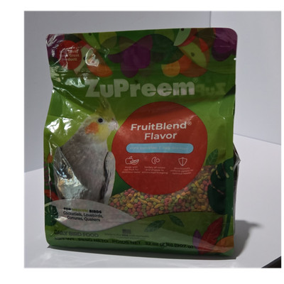 ZuPreem FruitBlend Daily Bird Food for Cockatiels, Lovebirds, Conures, Quakers