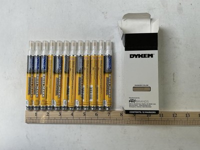 Lot of 12 Dykem Brite-Mark Paint Markers Yellow Medium Tip 84004 Industrial