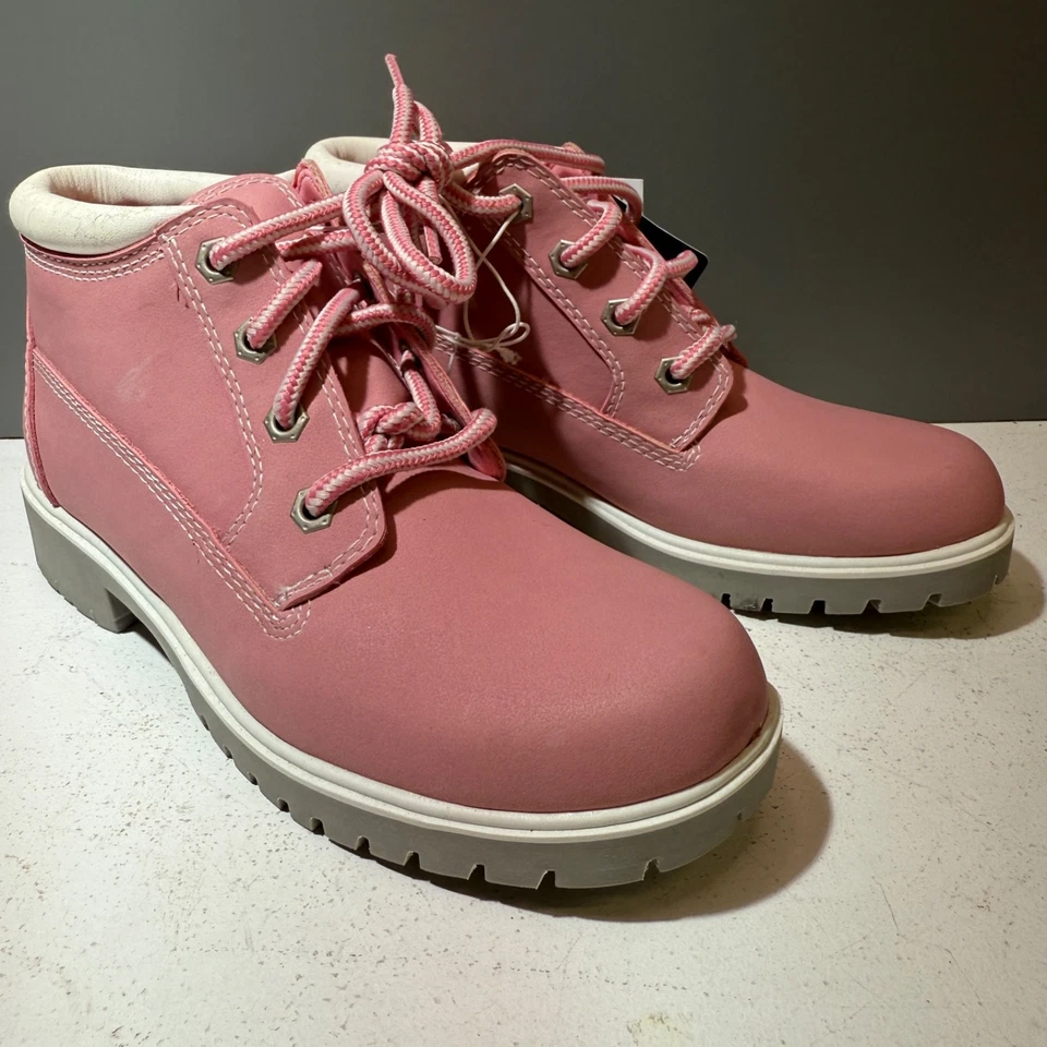 ~Talla 5.5~ Botines Route 66 Mujer Rosa Gamuza con Borde Blanco **Leer** Foto 4 de 4
