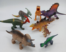 Dinosaur Plastic Figures Lot 8 Toy Dimetrodon Triceratops Stegosaurus
