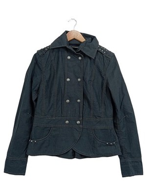 MEXX Damen Blouson Jacke Gr. 38 Schwarz Modern Nieten