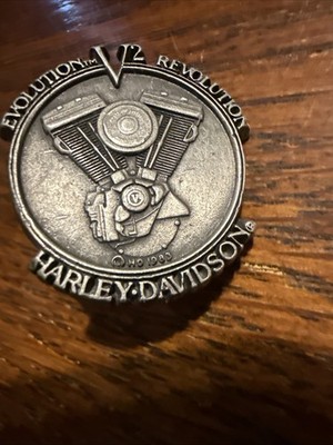 Harley Evolution V2 Revolution motor engine hat vest jacket pin 1983 EP24357M