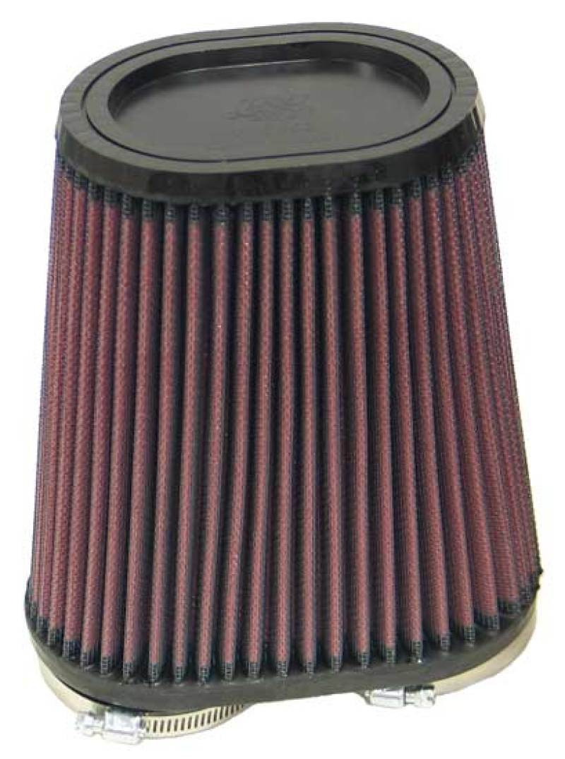Fits K&N Universal Rubber Filter Dual Flange Oval Tprd 3.75in Base