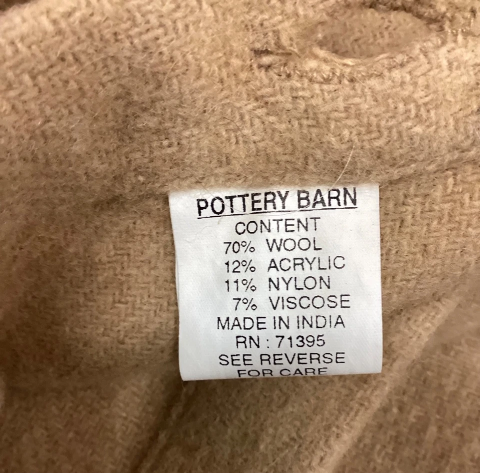 Funda de almohada Pottery Barn "lana bronceada con diseño floral crewel" 18" Foto 3 de 4