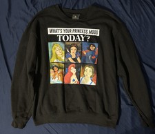 Disney Princess What's Your Princess Mood Today Sweatshirt Womens Size L 11-13