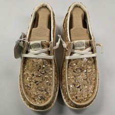 Hey Dude Women's Wendy Confetti Sequin Gold NIB 2025