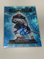 Pierre-Luc Dubois Signed Card UD Upper Deck Blue Dazzlers JSA COA IP Auto Jets a