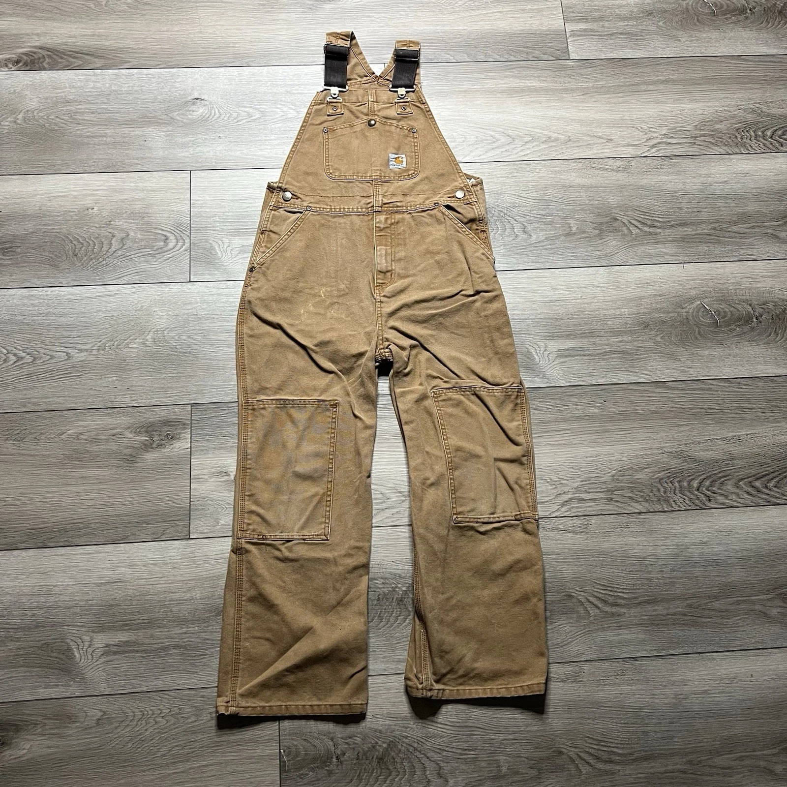 Carhartt Overalls Double Knee Bib Washed Duck Canvas Boys 12 CM8601 Kids Girls