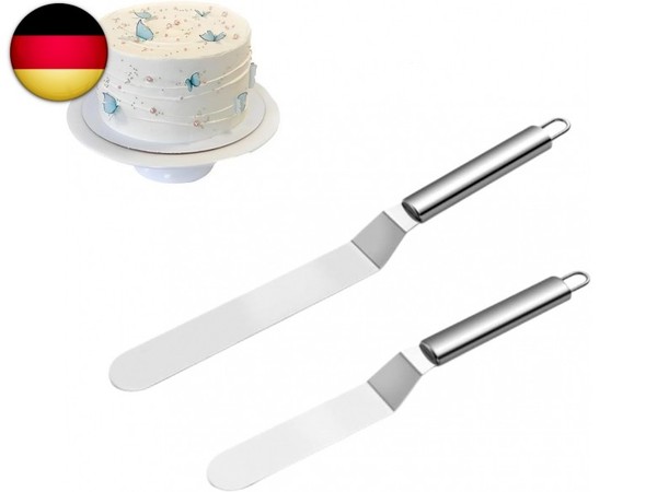 Tortenmesser,2 Pcs Edelstahl Winkelpalette Torte,Streichpalette FüR-image