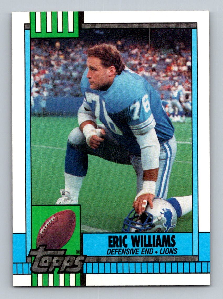 #357 1990 Topps Disclaimer Back Eric Williams Detroit Lions