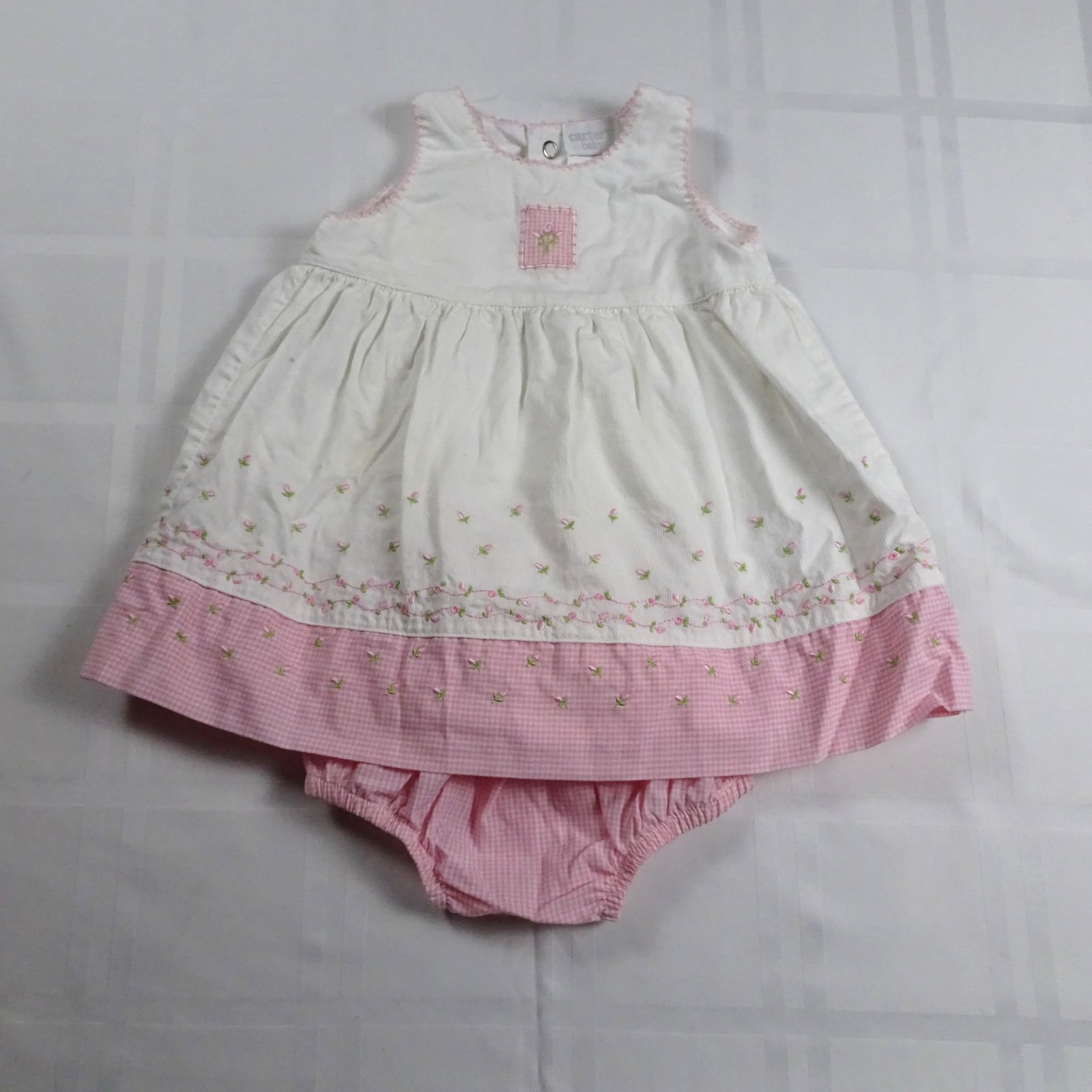 Vintage Carter's Baby dress 3-6 months 12-18 lbs sleeveless w/matching bottoms