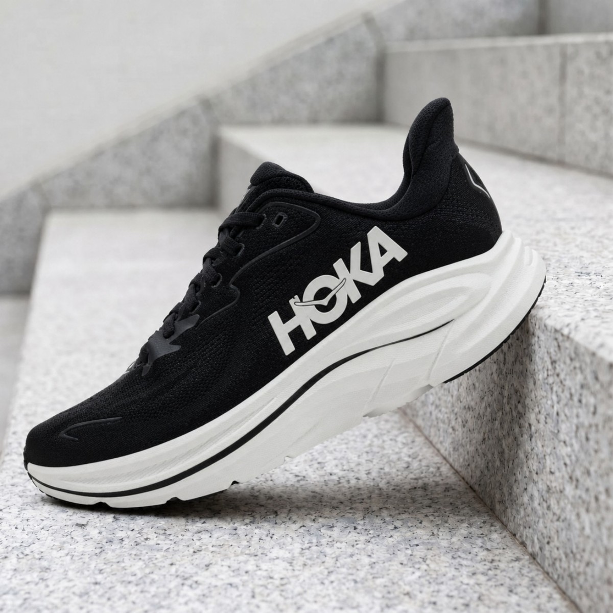 Hoka One One Clifton 10 Black White 1162030-BWHT Mens New | eBay
