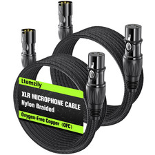 XLR Cable 10Ft 2 Pack, Male to Female XLR Microphone Cable, Gold-Plated 3-Pin Ox