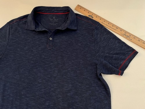 Nat Nast Luxury Originals Mens Dark Blue Polo Shirt Sz XL S/L Contrast Stitch - Picture 10 of 18