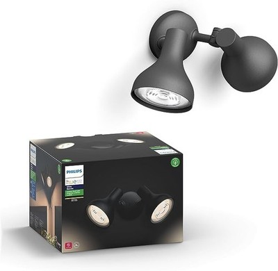 Philips Hue White Ludere Dual Head LED Security Floodlight 802041 - Black