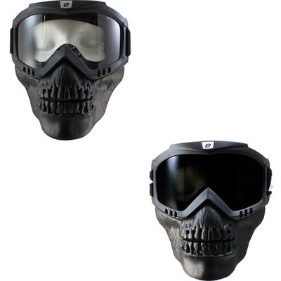 2 Birdz Eyewear Skullbird Detachable Skull Masks with Goggles Clear + Smoke Lens