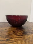 Anchor Hocking Sandwich Depression Glass Royal Ruby Red 5" Scalloped Rim Bowl