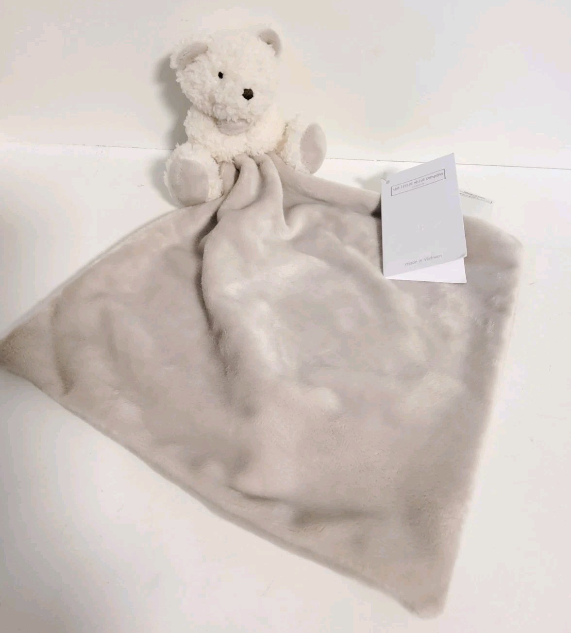 The Little White Company Borg Bertie Bear Baby Comforter New Tags Plush Soft Toy