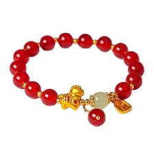 2026 Chinese New Year Horse Beaded Pendant Stretch Bracelets Colorful, S2O9