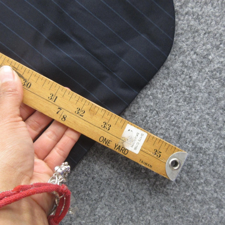 Canali Suit Mens 48L Navy Pinstripe 2 Piece 100% Wool Made In Italy Jacket Pants - Image 3 of 4