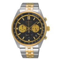 Seiko Herren Chronograph Armbanduhr Schwarz Ziffernblatt Edelstahl SSB430P1