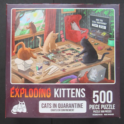 Exploding Kittens - Katzen in Quarantäne.   500 Teile Puzzle Neu & Versiegelt