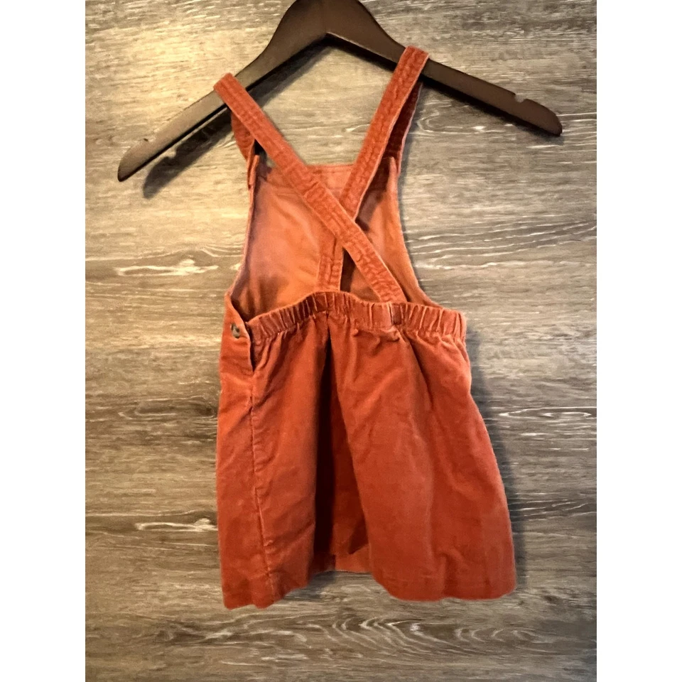 Fall Pumpkin Overalls Girl Skirt Orange sz 4 Corduroy Izaac Mizrahi Thanksgiving - Image 4 of 4