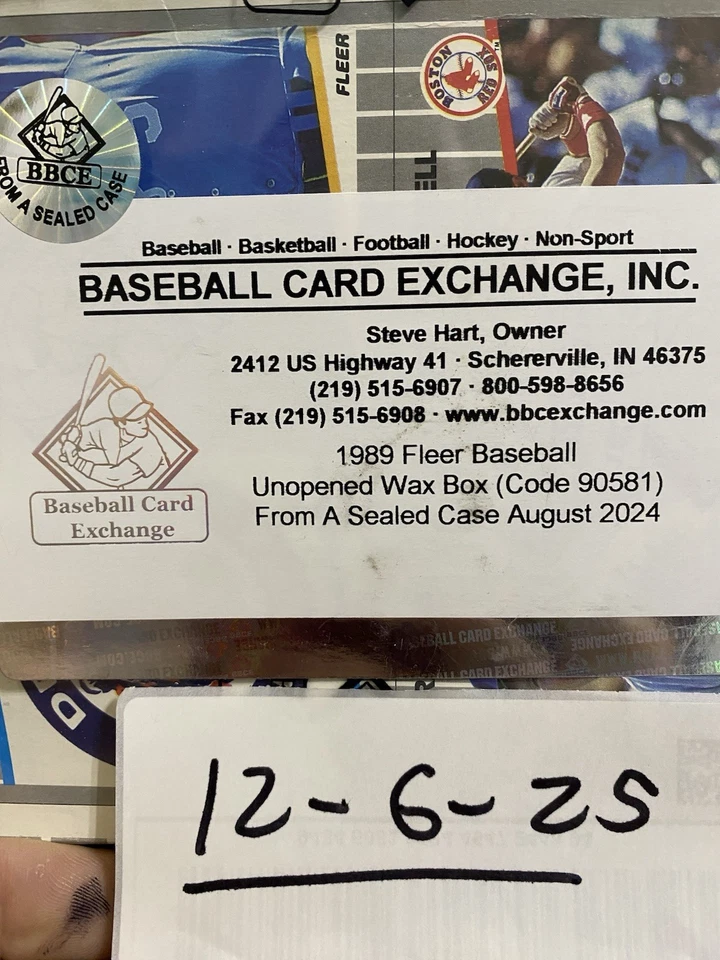 1989 FLEER baseball wax pack  FASC BBCE #90581 Billy Ripken Attempted Correction - Image 3 of 4