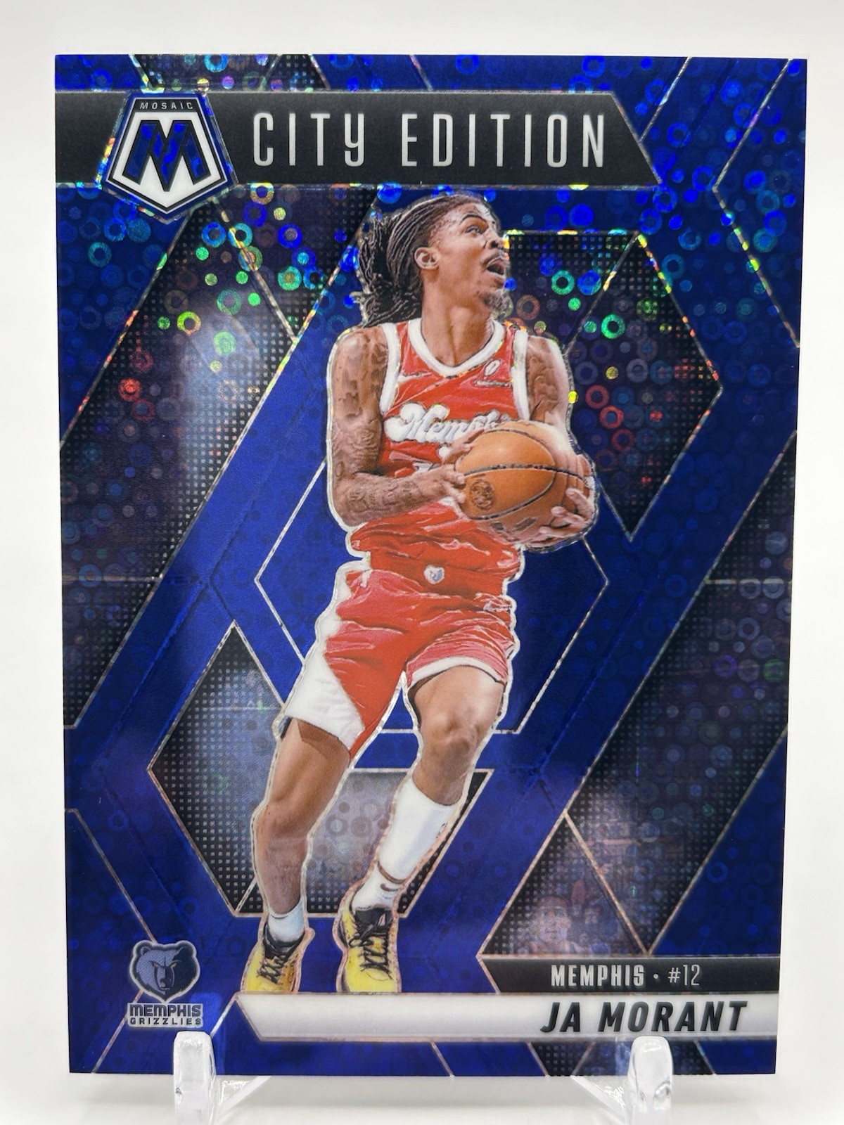 2024-25 Panini Mosaic Ja Morant Fast Break Blue City Edition #55/85 Grizzlies