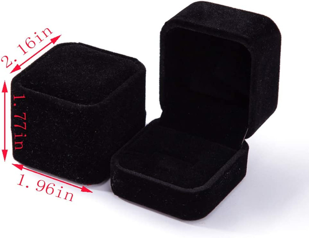2 Pack Velvet Ring Boxes, Earring Pendant Jewelry Case, Ring Earrings Gift Boxes
