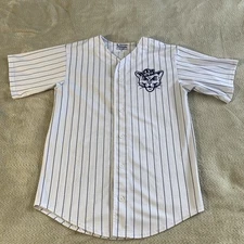 BYU Cougar Prosphere Pinstripe Men’s Short Sleeve Button Up Jersey Size Large