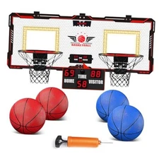  2 Player Basketball Hoop Indoor, Over The Door Mini Basketball Hoop Indoor 
