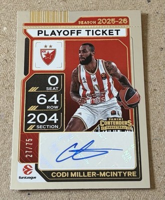 25/26 Contenders Codi Miller-McIntyre Autograph Ticket 27/75