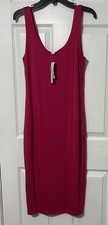 bar 111 Women’s Body Con Sundress Super Soft Midi Pink Berry Bloom NWT Size M