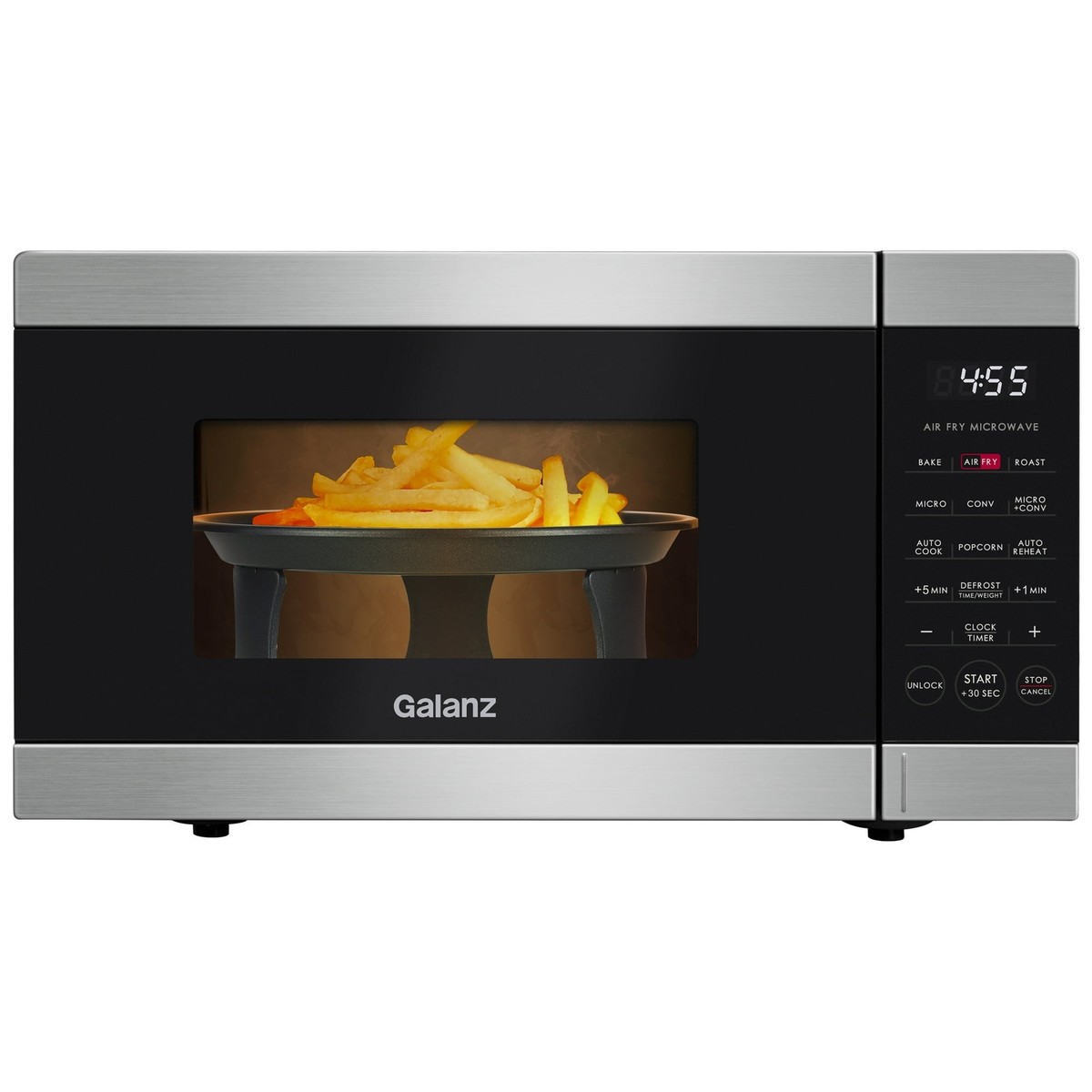 Galanz GSWWD09S1A09B 0.9 Cu ft Air Fry Countertop Microwave, 900 