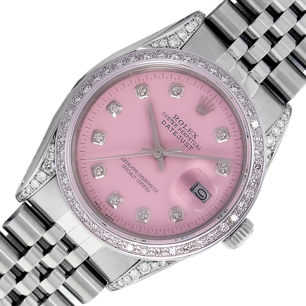 Rolex Datejust Steel and White Gold Jubilee Diamond Watch 