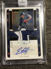 2023 Panini Three and Two Baseball Lone Star Patch Auto Evan Carter 07/15