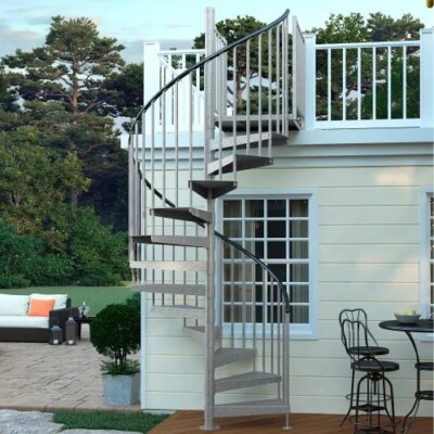 NEW! Exterior 42''H Platform 2 Rails Spiral Stair Kit, , 13-1/3'H, Galvanized!!