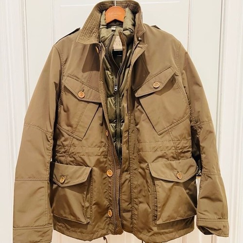 Burberry Brit Military Field Chore Jacket Green Pockets Size XL with Vest - Picture 24 of 24