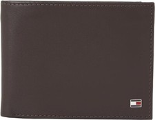 Portafoglio Uomo in 100% Vera Pelle Tommy Hilfiger con Scomparto Monete PREMIUM