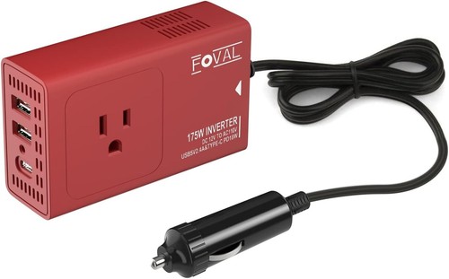 Upgraded 175W Car Power Inverter 12V DC to 110V AC Converter Vehicle Adapter ...