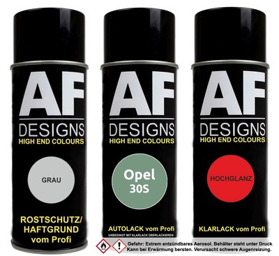 Spraydose für Opel 30S Funny Park Metallic Autolack Klarlack Grundierung  Set