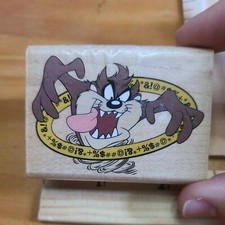 Looney Tunes Taz Manian Devil Taz Lines Rubber Stamp Wood Mount Rubber Stamp
