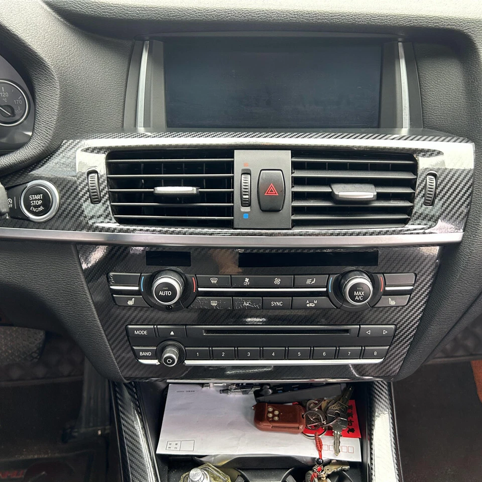 For BMW X3 X4 F25 F26 5D carbon fiber black Pattern Interior DIY Trim Decals Foto 3 de 4