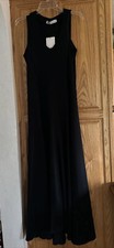 NWT ZARA Maxi Black Sleeveless V Neck Dress Sz:S